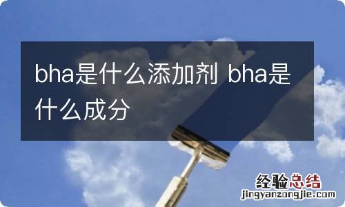 bha是什么添加剂 bha是什么成分