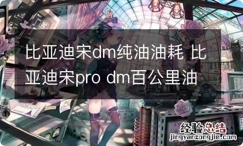 比亚迪宋dm纯油油耗 比亚迪宋pro dm百公里油耗