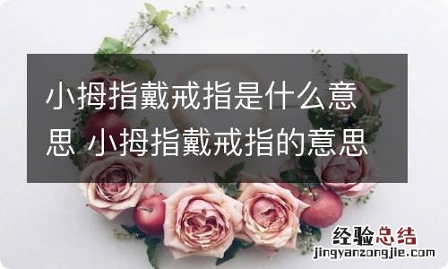 小拇指戴戒指是什么意思 小拇指戴戒指的意思
