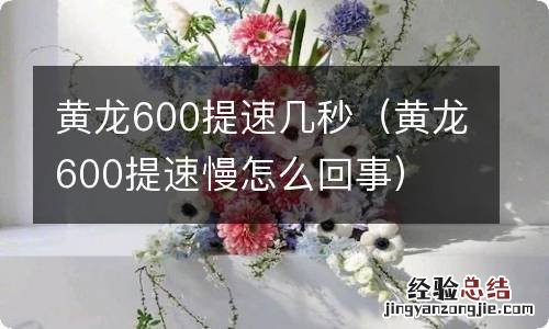 黄龙600提速慢怎么回事 黄龙600提速几秒