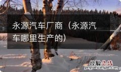 永源汽车哪里生产的 永源汽车厂商