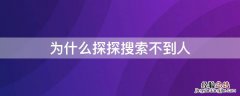 探探搜索不到人是怎么回事 为什么探探搜索不到人