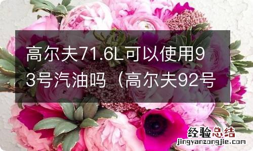 高尔夫92号汽油可以吗 高尔夫71.6L可以使用93号汽油吗