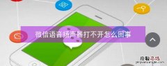 微信语音扬声器打不开怎么回事