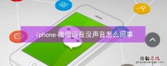 iPhone微信语音没声音怎么回事