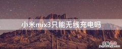 小米mix3无线充能给苹果用吗 小米mix3只能无线充电吗