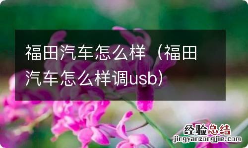 福田汽车怎么样调usb 福田汽车怎么样