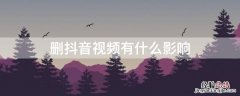 删抖音视频有什么影响 删除抖音视频有什么影响吗?