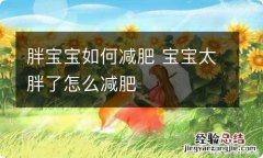 胖宝宝如何减肥 宝宝太胖了怎么减肥