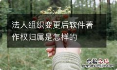 法人组织变更后软件著作权归属是怎样的