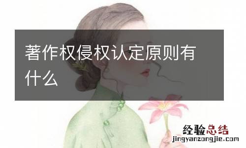 著作权侵权认定原则有什么