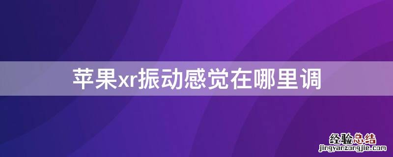 苹果xr的振动在哪里调 iPhonexr振动感觉在哪里调