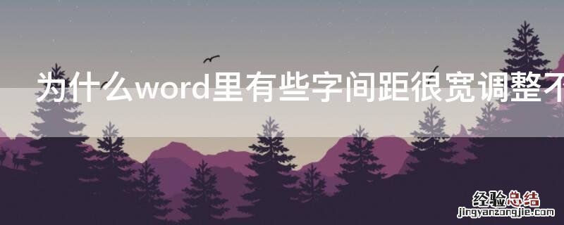 为什么word里有些字间距很宽调整不了