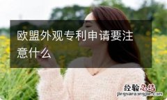 欧盟外观专利申请要注意什么