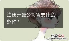 注册开曼公司需要什么条件？