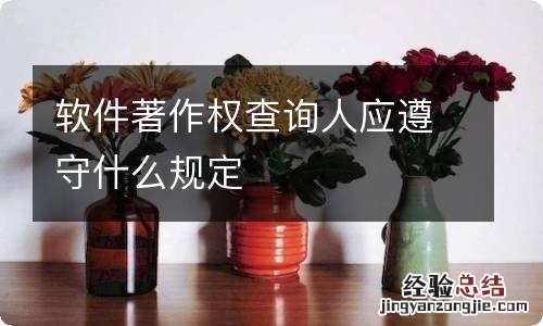 软件著作权查询人应遵守什么规定