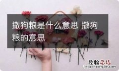 撒狗粮是什么意思 撒狗粮的意思