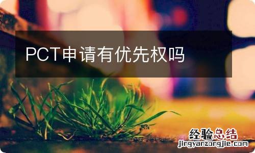 PCT申请有优先权吗