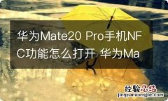 华为Mate20 Pro手机NFC功能怎么打开 华为Mate20 Pro怎么打开NFC