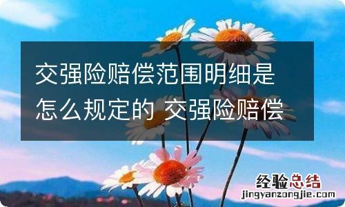 交强险赔偿范围明细是怎么规定的 交强险赔偿范围和金额的法律依据