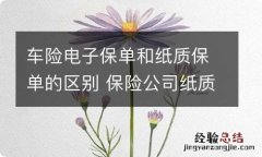 车险电子保单和纸质保单的区别 保险公司纸质保单和电子保单区别