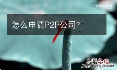 怎么申请P2P公司？