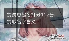 贾灵敏起名打分112分 贾敏名字含义