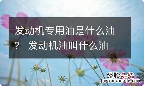 发动机专用油是什么油？ 发动机油叫什么油