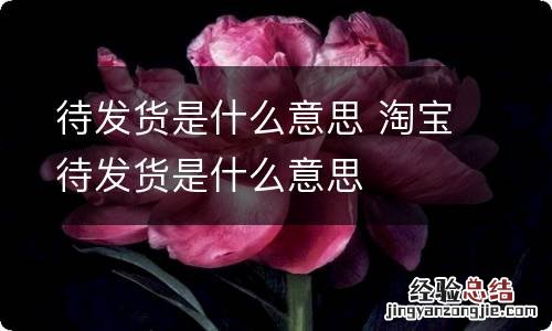 待发货是什么意思 淘宝待发货是什么意思