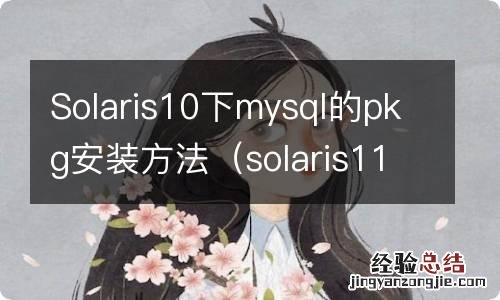 solaris11安装 Solaris10下mysql的pkg安装方法