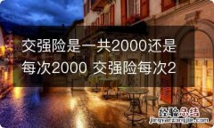 交强险是一共2000还是每次2000 交强险每次2000还是累计2000