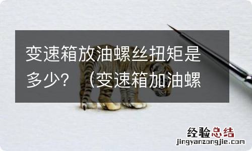 变速箱加油螺丝 变速箱放油螺丝扭矩是多少？