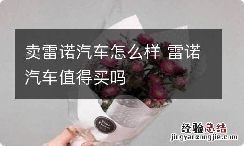 卖雷诺汽车怎么样 雷诺汽车值得买吗