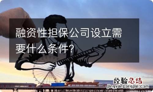 融资性担保公司设立需要什么条件？