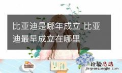 比亚迪是哪年成立 比亚迪最早成立在哪里