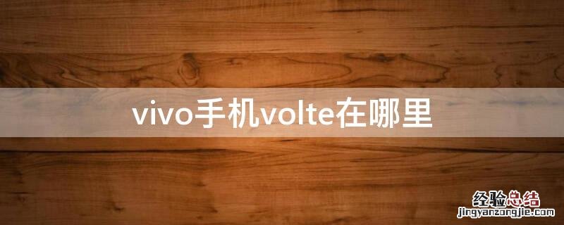 vivo手机volte在哪里 volte这个功能在vivo手机哪里找