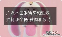 广汽本田歌诗图和雅阁油耗哪个低 雅阁和歌诗图是一个级别吗