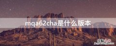 mqa62cha是什么版本 mqa62ch/a是什么版本