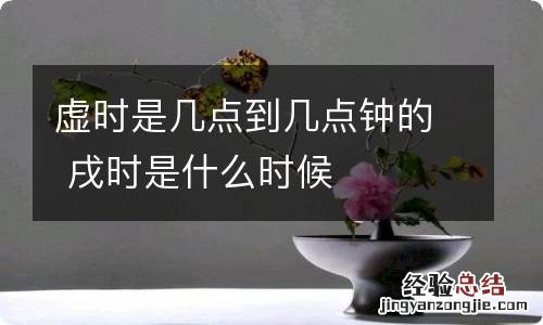 虚时是几点到几点钟的 戌时是什么时候