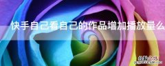 快手自己看自己的作品增加播放量么