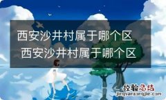 西安沙井村属于哪个区 西安沙井村属于哪个区管