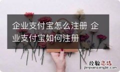 企业支付宝怎么注册 企业支付宝如何注册