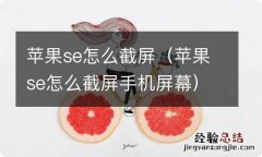 苹果se怎么截屏手机屏幕 苹果se怎么截屏