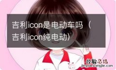 吉利icon是电动车吗 吉利icon纯电动