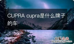 CUPRA cupra是什么牌子的车