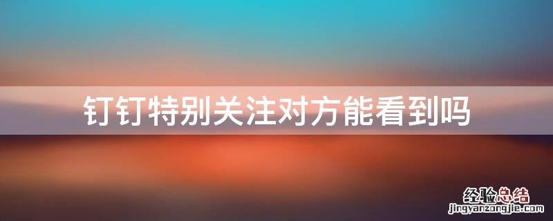 钉钉特别关注对方能看到吗 钉钉关注对方能看到什么