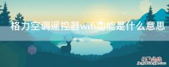 格力空调遥控器wifi功能是什么意思