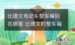 比德文电动车整车编码在哪里 比德文的整车编码在哪