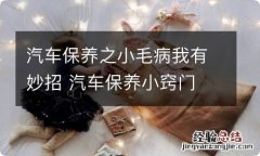 汽车保养之小毛病我有妙招 汽车保养小窍门