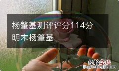 杨肇基测评评分114分 明末杨肇基